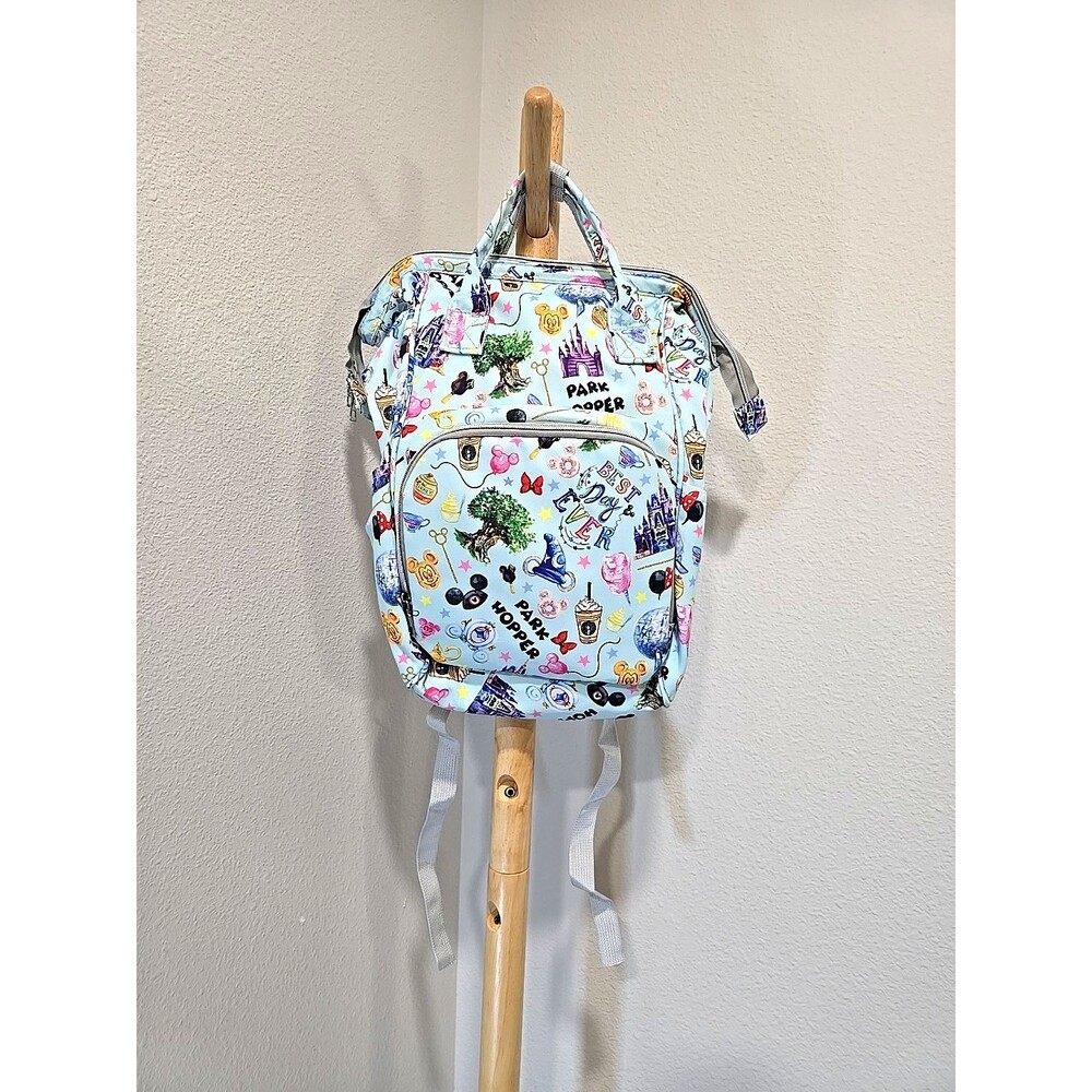 Disney Light Blue Patterned Crossbody Backpack